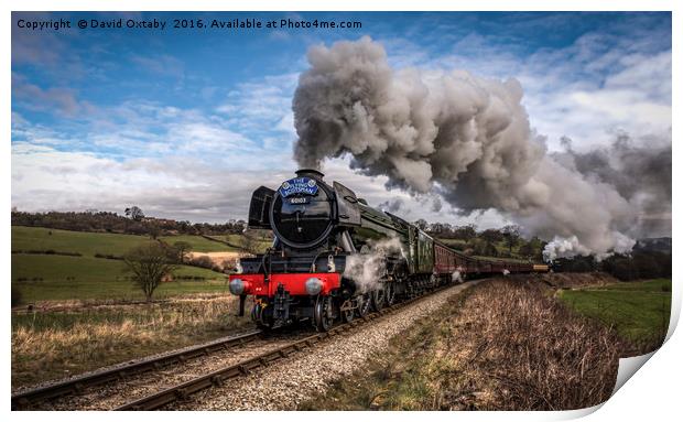 Flying Scotsman heading up Esk Valley Print by David Oxtaby  ARPS