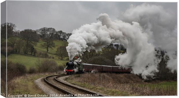 Flying Scotsman leaving Grosmont Canvas Print by David Oxtaby  ARPS