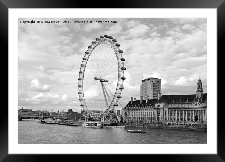 The London Eye Framed Mounted Print by Diana Mower