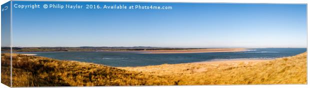 A Panoramic viw over Budle Bay.............. Canvas Print by Naylor's Photography