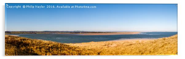 A Panoramic viw over Budle Bay.............. Acrylic by Naylor's Photography