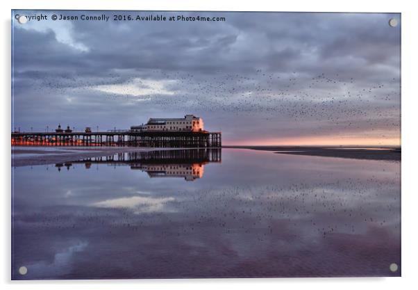 North Pier Starlings Acrylic by Jason Connolly