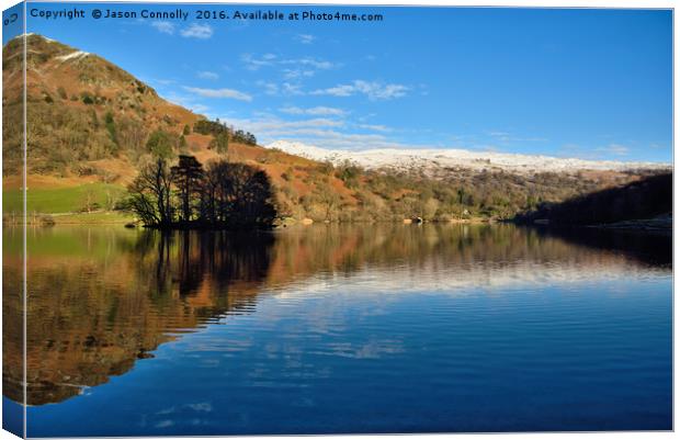 Rydal Water Reflections  Canvas Print by Jason Connolly