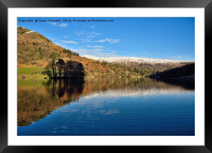 Rydal Water Reflections  Framed Mounted Print by Jason Connolly