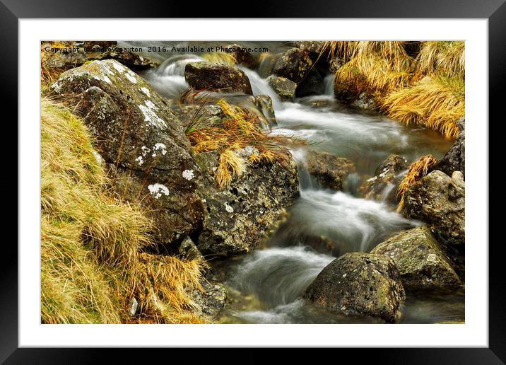 ROCKS WITH WATER Framed Mounted Print by andrew saxton