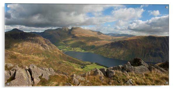 Wastwater and Scafell Pike  Acrylic by Eddie John