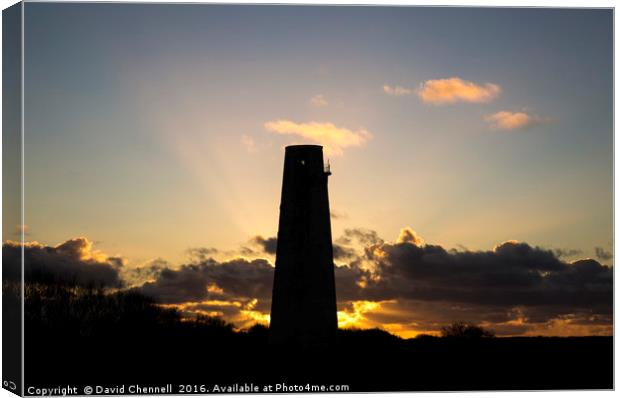 Leasowe Lighthouse Sunset Canvas Print by David Chennell