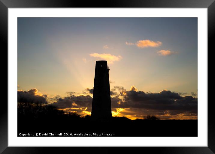 Leasowe Lighthouse Sunset Framed Mounted Print by David Chennell