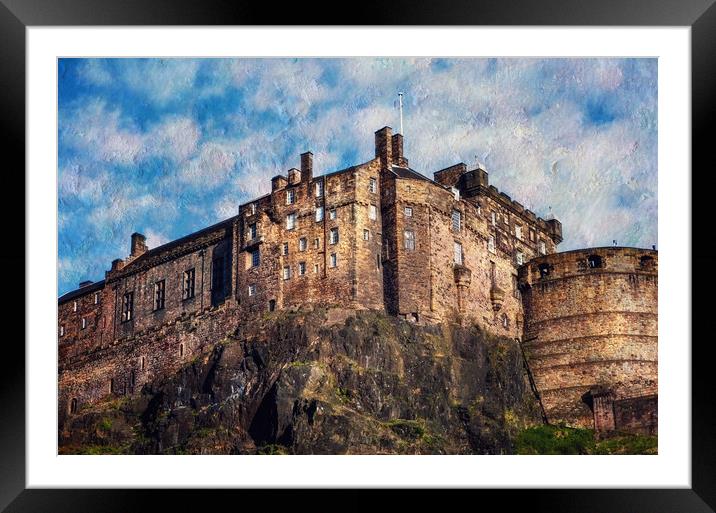 Edinburgh Castle  Framed Mounted Print by Jenny Rainbow
