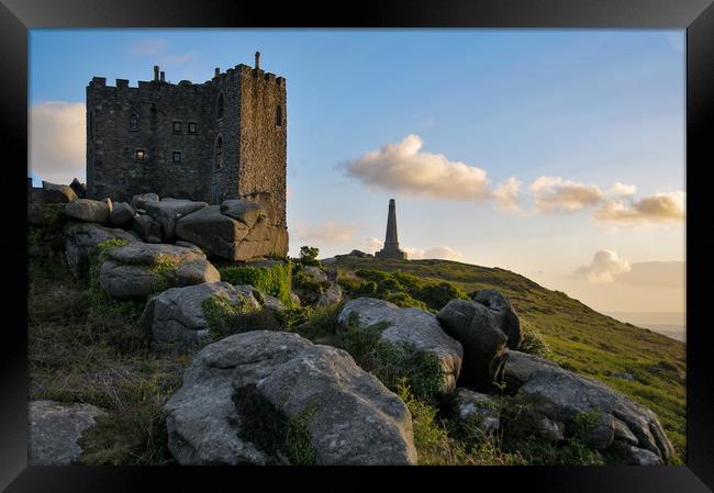 Carn Brea Castle and the Basset Monument, Cornwall Framed Print by Brian Pierce