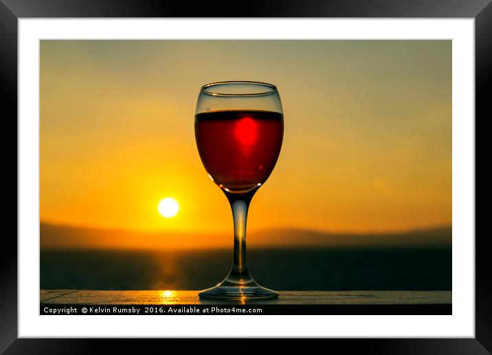 Glass of wine Framed Mounted Print by Kelvin Rumsby