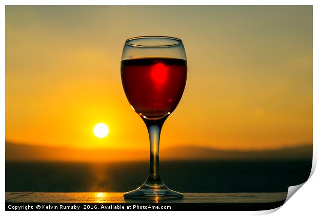 Glass of wine Print by Kelvin Rumsby