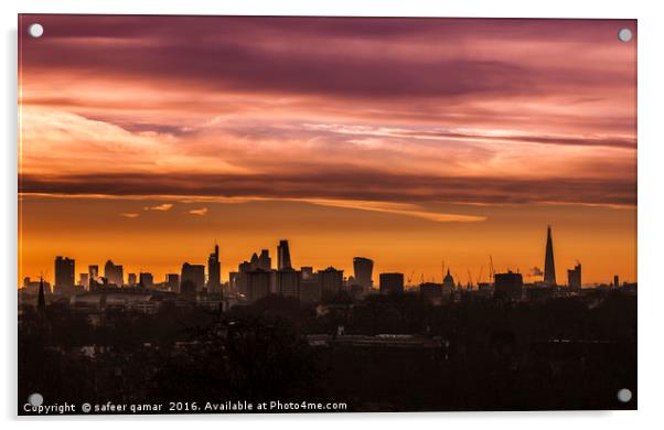 Sunrise Over London Acrylic by safeer qamar