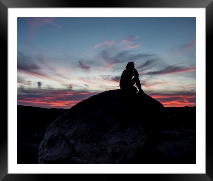 Sunset in the Desert Framed Mounted Print by Brent Olson