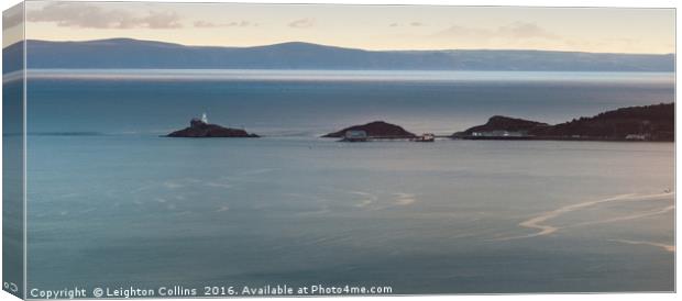 Mumbles lighthouse and pier Canvas Print by Leighton Collins