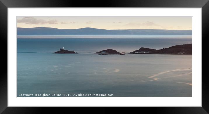 Mumbles lighthouse and pier Framed Mounted Print by Leighton Collins
