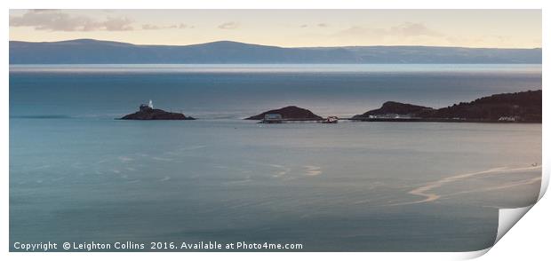 Mumbles lighthouse and pier Print by Leighton Collins