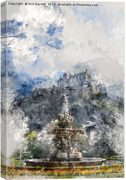 Edinburgh Castle Edinburgh Canvas Print by Ann Garrett