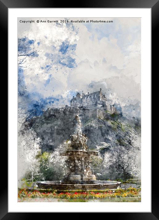 Edinburgh Castle Edinburgh Framed Mounted Print by Ann Garrett