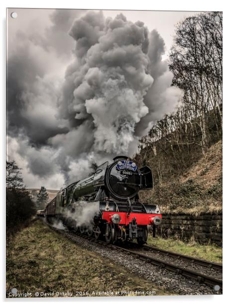 Flying Scotsman heading up to Goathland Acrylic by David Oxtaby  ARPS