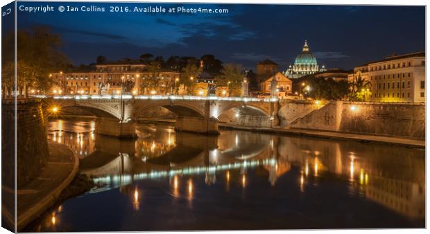 The View from Ponte Sant'Angelo Rome Canvas Print by Ian Collins