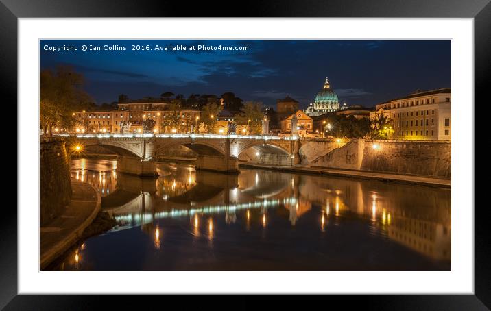 The View from Ponte Sant'Angelo Rome Framed Mounted Print by Ian Collins
