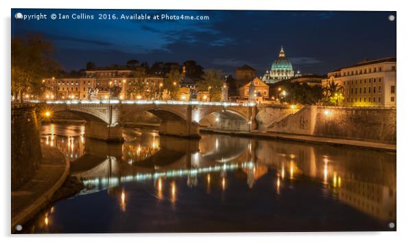 The View from Ponte Sant'Angelo Rome Acrylic by Ian Collins