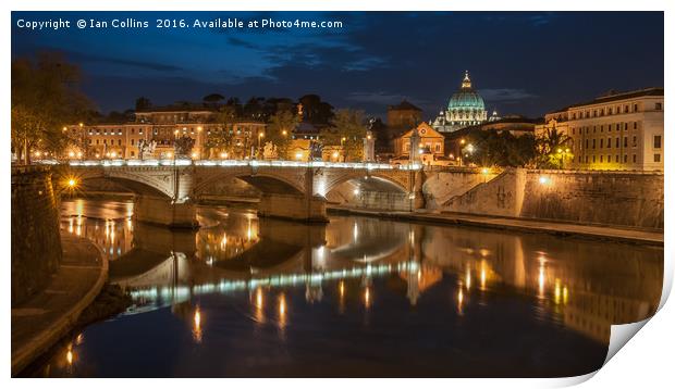 The View from Ponte Sant'Angelo Rome Print by Ian Collins