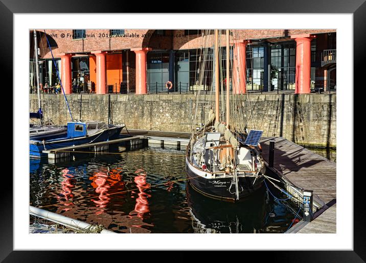 A quiet corner of Albert Dock Marina Framed Mounted Print by Frank Irwin