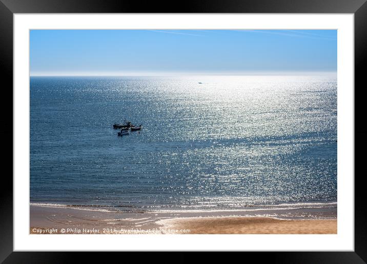 Drifting - Cullercoats Bay Boats Framed Mounted Print by Naylor's Photography