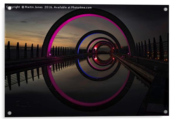 Pink at the Falkirk Wheel Acrylic by K7 Photography