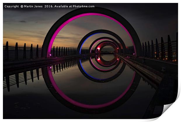 Pink at the Falkirk Wheel Print by K7 Photography