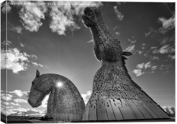 Late Evening Sun at The Kelpies Canvas Print by K7 Photography
