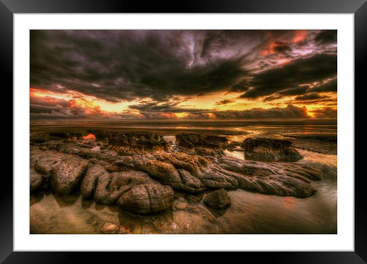Southcliff Sunset Framed Mounted Print by mark leader