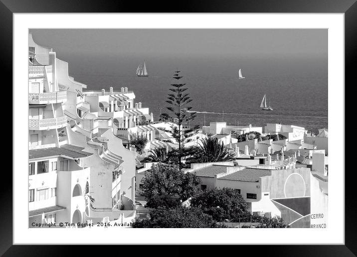 Albufeira, Algarve - B&W Framed Mounted Print by Tom Gomez