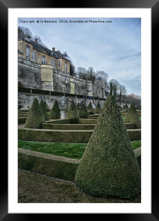 chateau Neercanne garden Framed Mounted Print by Jo Beerens