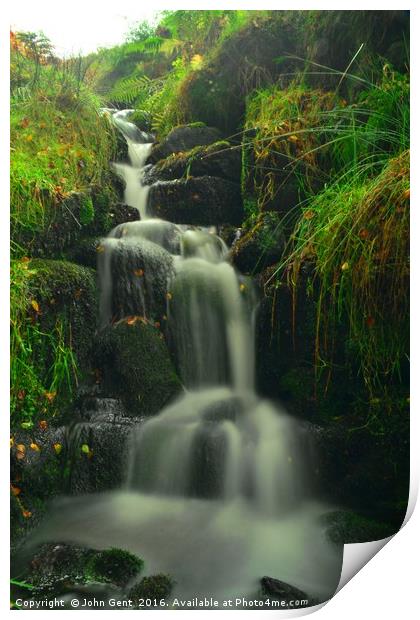 Pennine Way Waterfall Print by John Gent