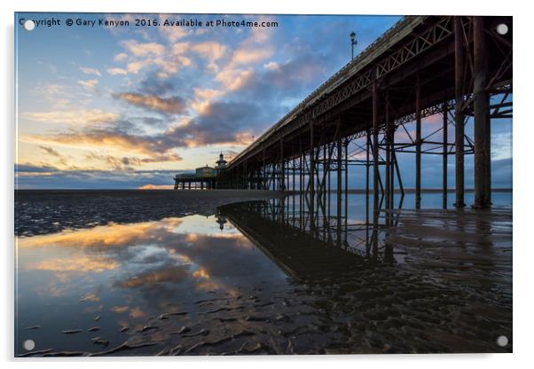 Last Light At North Pier Acrylic by Gary Kenyon