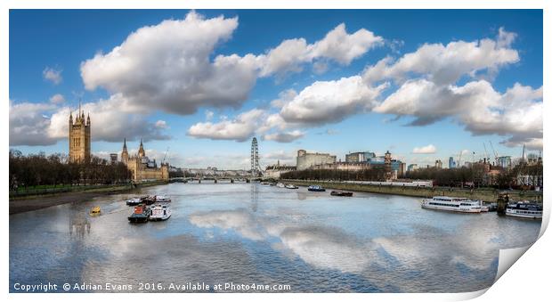 The River Thames London Print by Adrian Evans