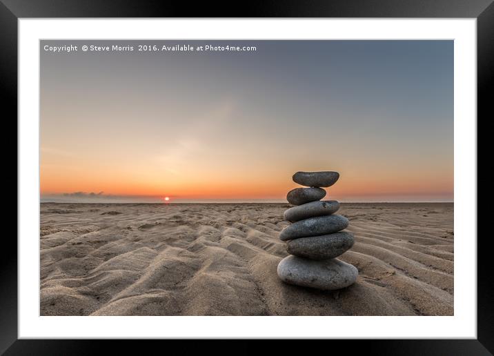 Sunset Beach Framed Mounted Print by Steve Morris