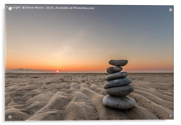 Sunset Beach Acrylic by Steve Morris