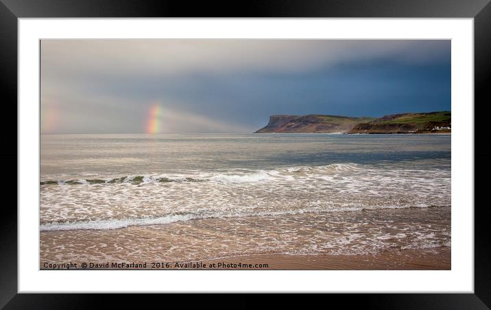 Fair Head Rainbow, Ballycastle Framed Mounted Print by David McFarland