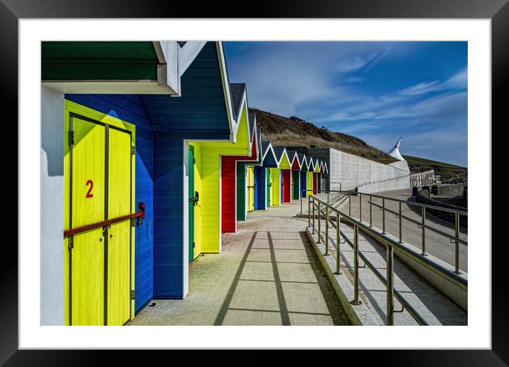 Beach Huts At Barry Island Framed Mounted Print by Steve Purnell
