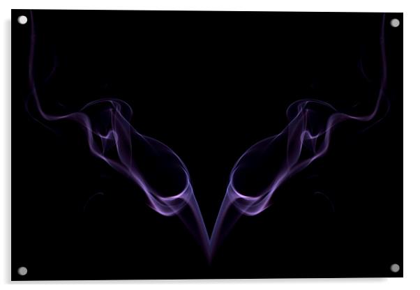 Purple Haze abstract smoke Acrylic by Sonia Packer