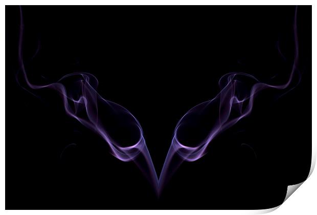 Purple Haze abstract smoke Print by Sonia Packer