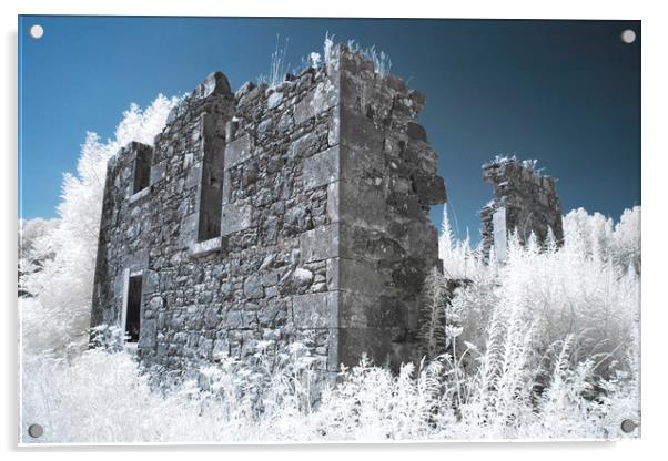 Pretty derelict infrared image Acrylic by Sonia Packer