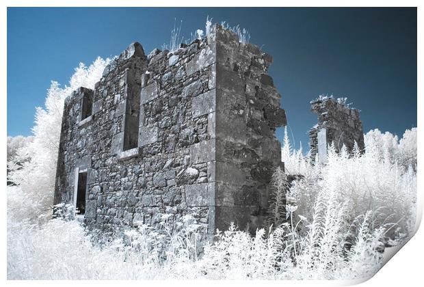 Pretty derelict infrared image Print by Sonia Packer