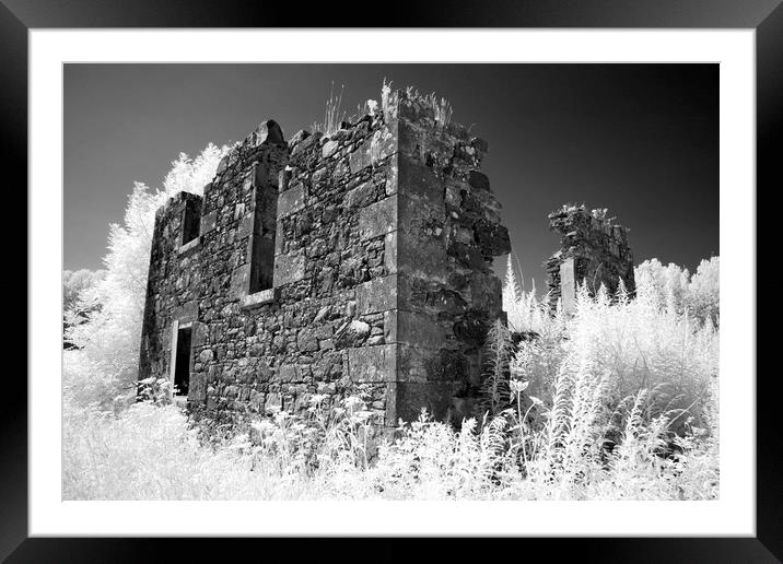 Pretty derelict black and white Framed Mounted Print by Sonia Packer
