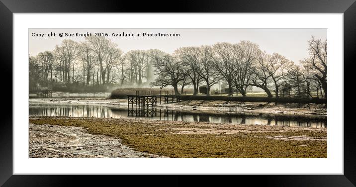 Beaulieu river estuary on a misty morning Framed Mounted Print by Sue Knight