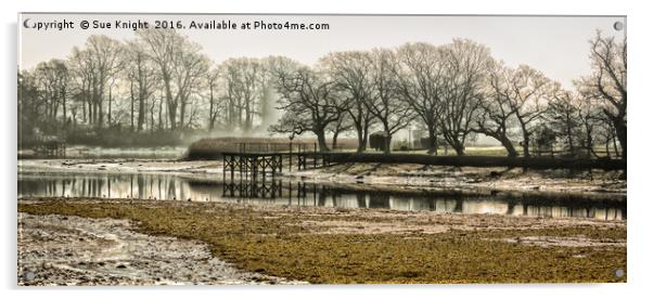 Beaulieu river estuary on a misty morning Acrylic by Sue Knight